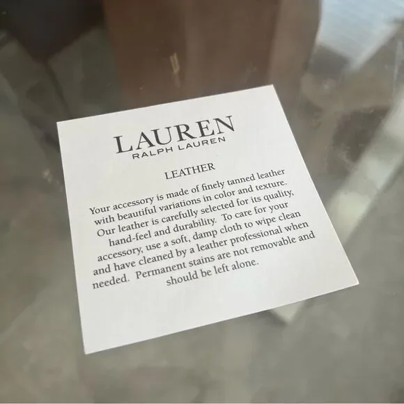 Lauren Ralph Lauren Tan Smooth Leather Medium Andie Drawstring Bag, New w/Tag - Picture 12 of 16